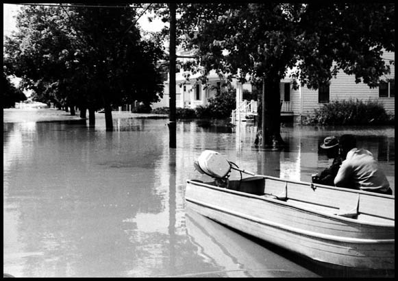Flood from Agnes on Scottsville's Main street, June 1972
