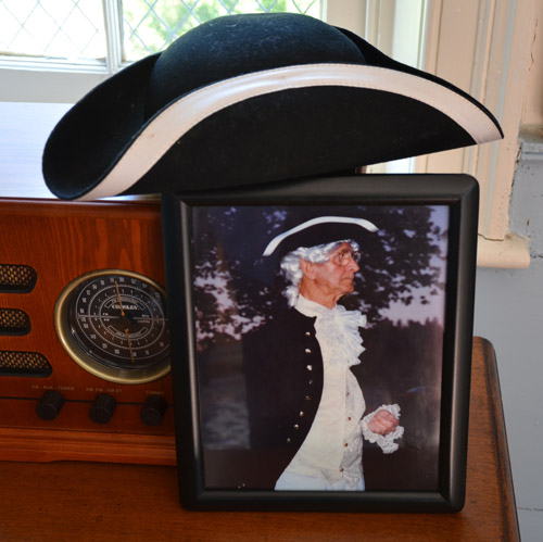 Raymon Thacker with his colonial tricorn hat in a 1970's  4th of July play